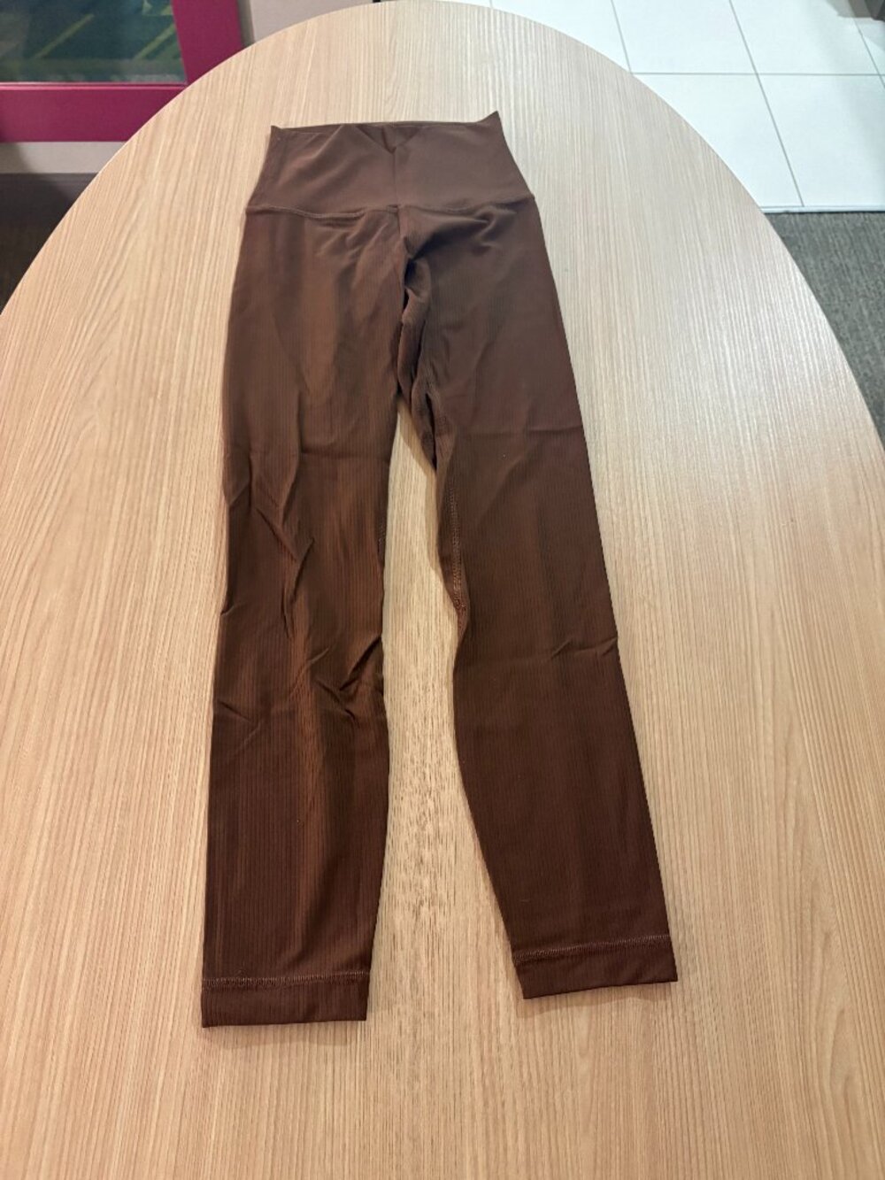 Lululemon Align Ribbed High-Rise Pant 25" Size 0 Brown Neutral Classic W5FJTS